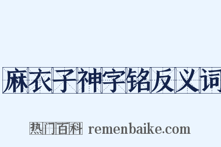 麻衣子神字铭反义词是什么意思的图片